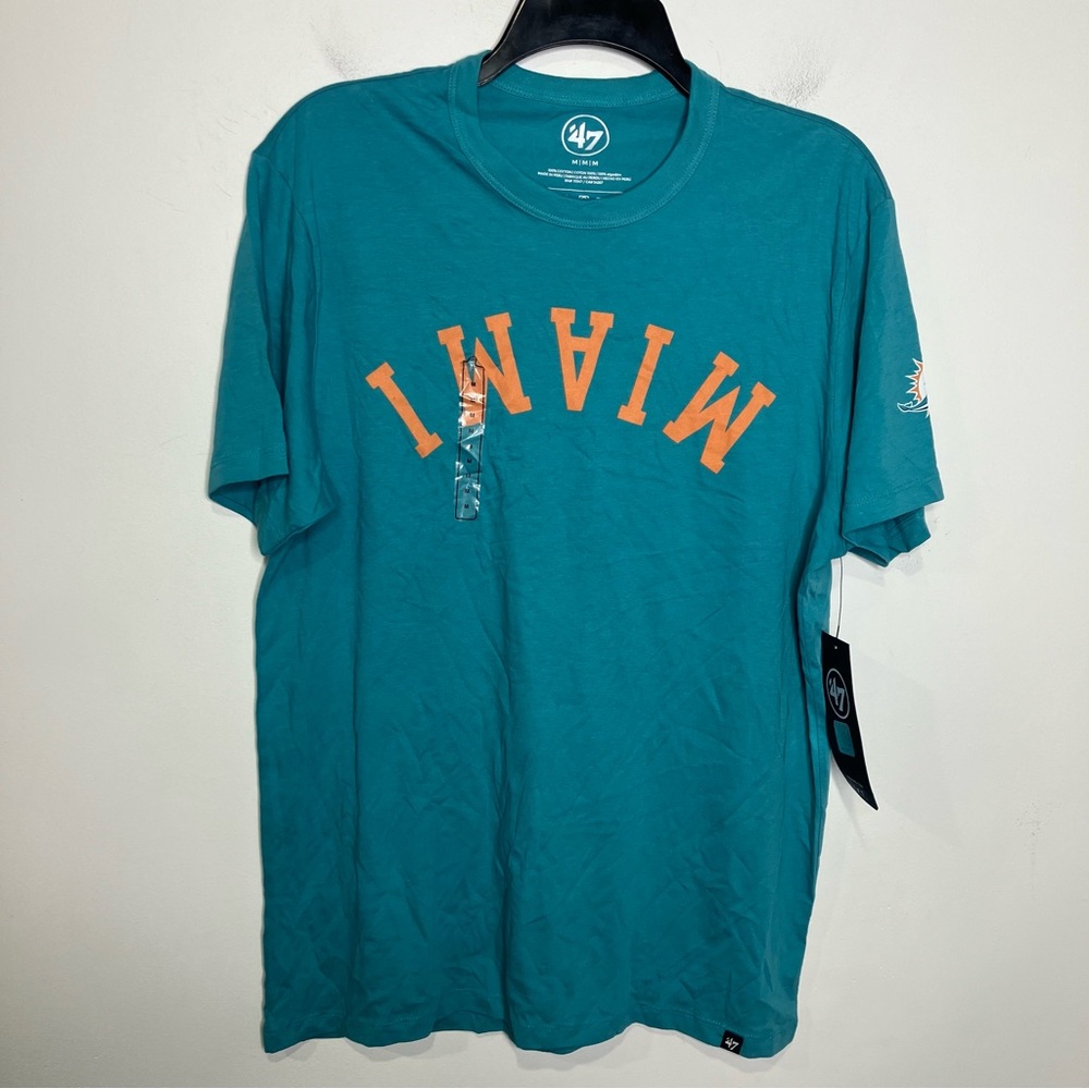 ‘47 Brand Miami Dolphins upside down two peat Franklin tee teal NFL size medium